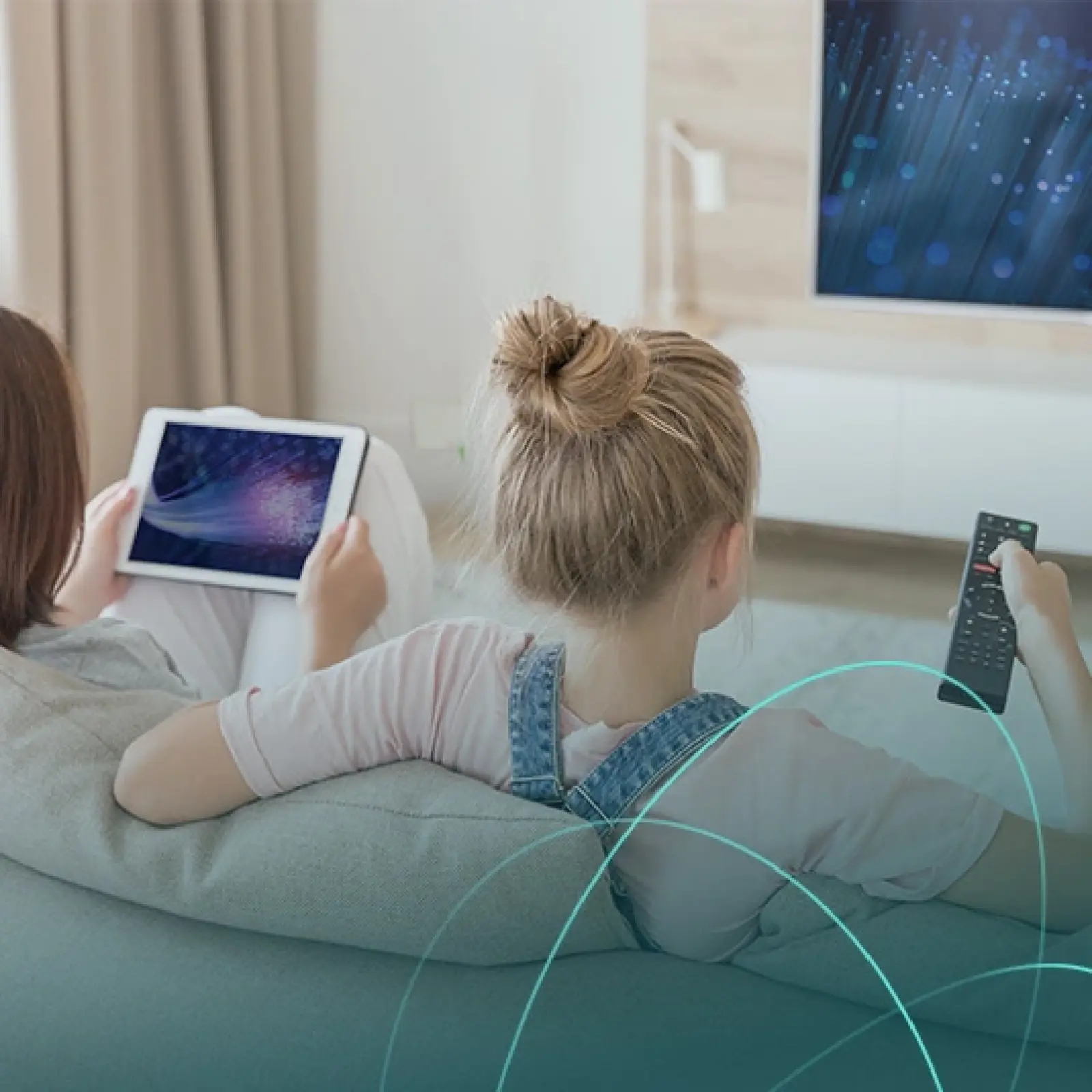 uso digital en el hogar a través de la red de fibra óptica